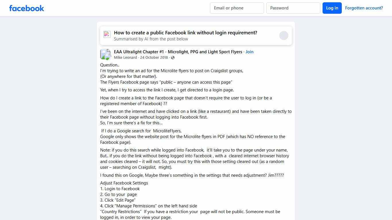 EAA Ultralight Chapter #1 - Microlight, PPG and Light Sport Flyers | Question.. | Facebook